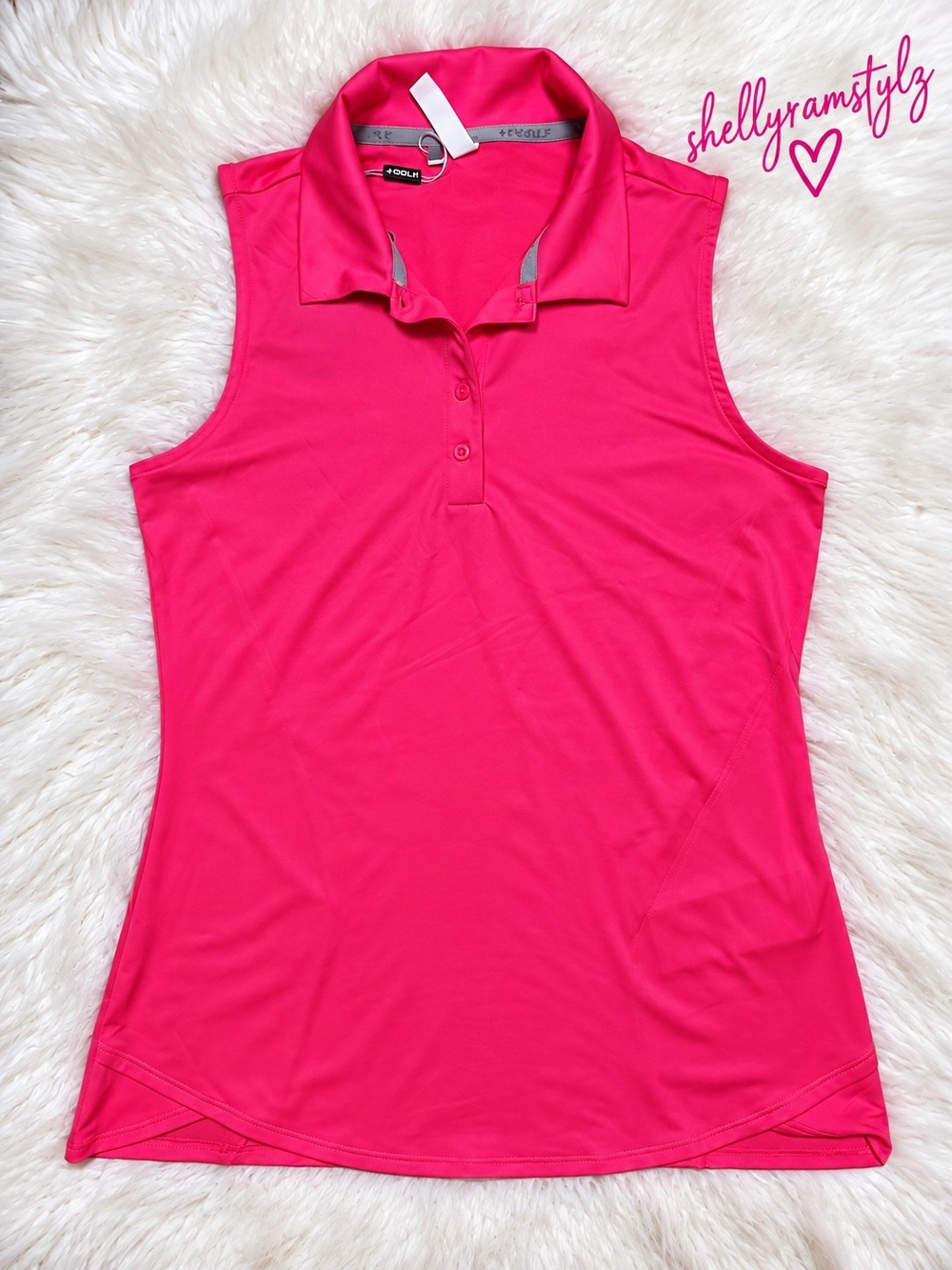 NWT Under Armour HeatGear Sleeveless Polo Golf Shirt Pink MD/M - Picture 2 of 4